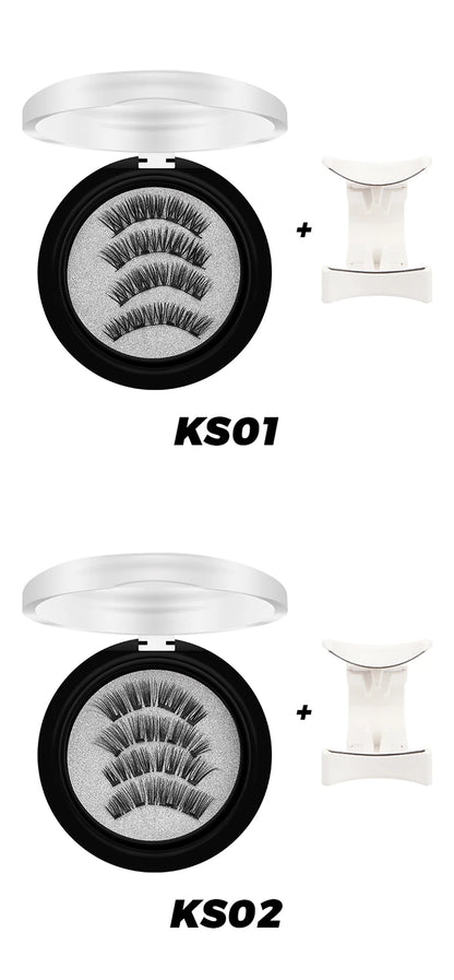 DINGSEN Magnetic Eyelashes 3D Natural False Eyelashes Reusable 4pcs Magnet Clip Set Lashes Extension makeup Tweezers Lash Set