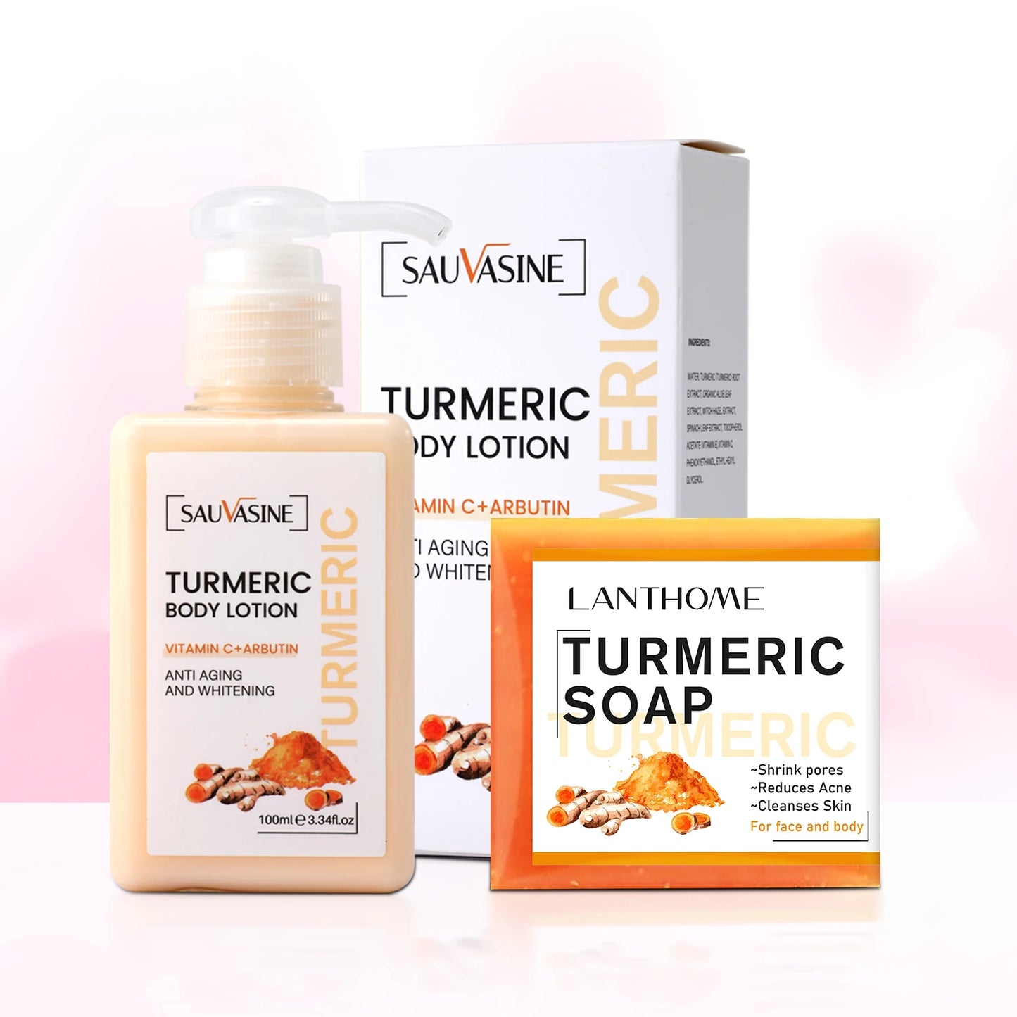 Turmeric Soap For Dark Spot Deep Cleaning Whitening Smoothing Skin Facial Body Natural Handmade Soap For Men and Women