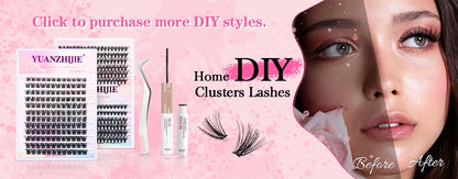 DIY 144 Cluster Lashes YUANZHIJIE free ship Segmented Beam Natural C/D Curl Individual Mink Eyelashes Makeup Supplies at home