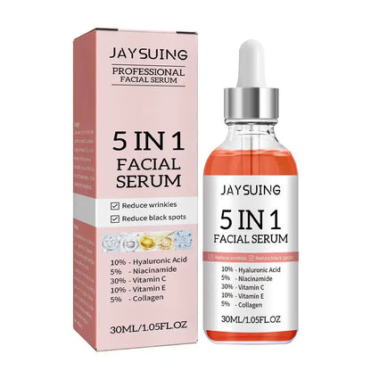5 In 1 Hyaluronic Acid Face Serum Moisturizing Vitamin C collagen Lightning Facial Serum Shrink Pores Skin Care