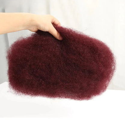 QVR Affordable Afro Kinky Bulk Human Hair 99J Burgundy Color For Braiding DreadLock – Natural Look, Soft Hair, Heat-Resistant