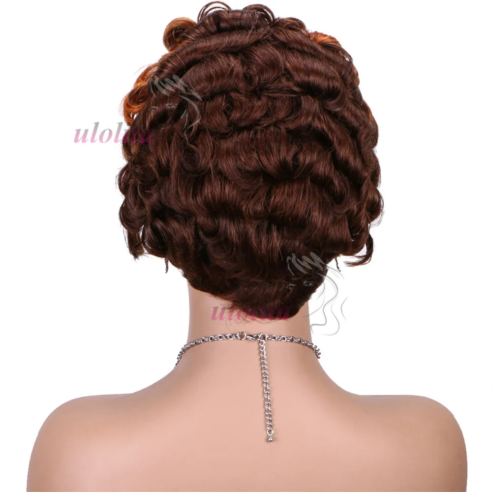 613 Blonde Pixie Cut Short Bob Loose Wave Human Hair Wigs Chocolate Brown Short Bob 13x4 Transparent Lace Front Wigs Preplucked