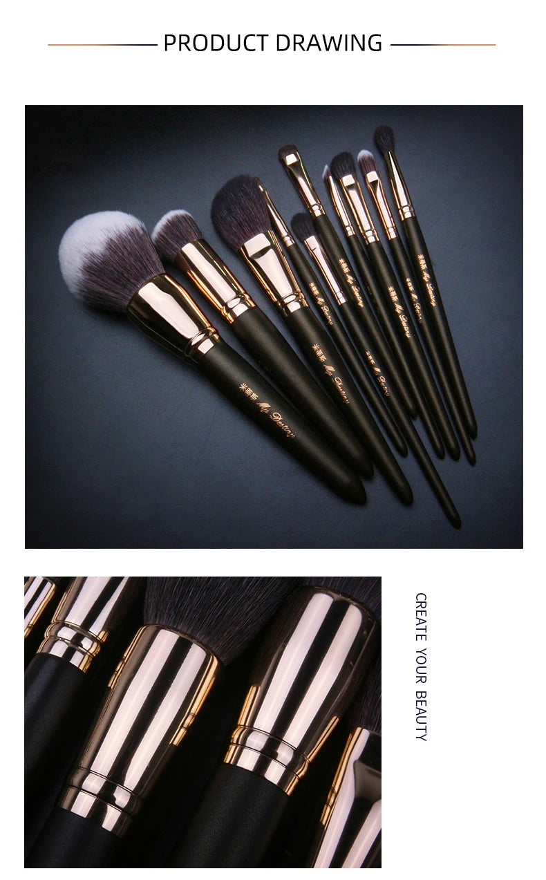 MyDestiny Full Series Professional Animal Hair Eye Makeup Brushes For Eyeshadow, Eyebrows, Eyeliner, Concealer, Lip Brush