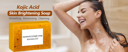 Turmeric Kojic Acid Glow Soap Dark Spot Acne Removal Even Skin Tone Mositen Smooth Skin Deep Cleansing Handmade Soap