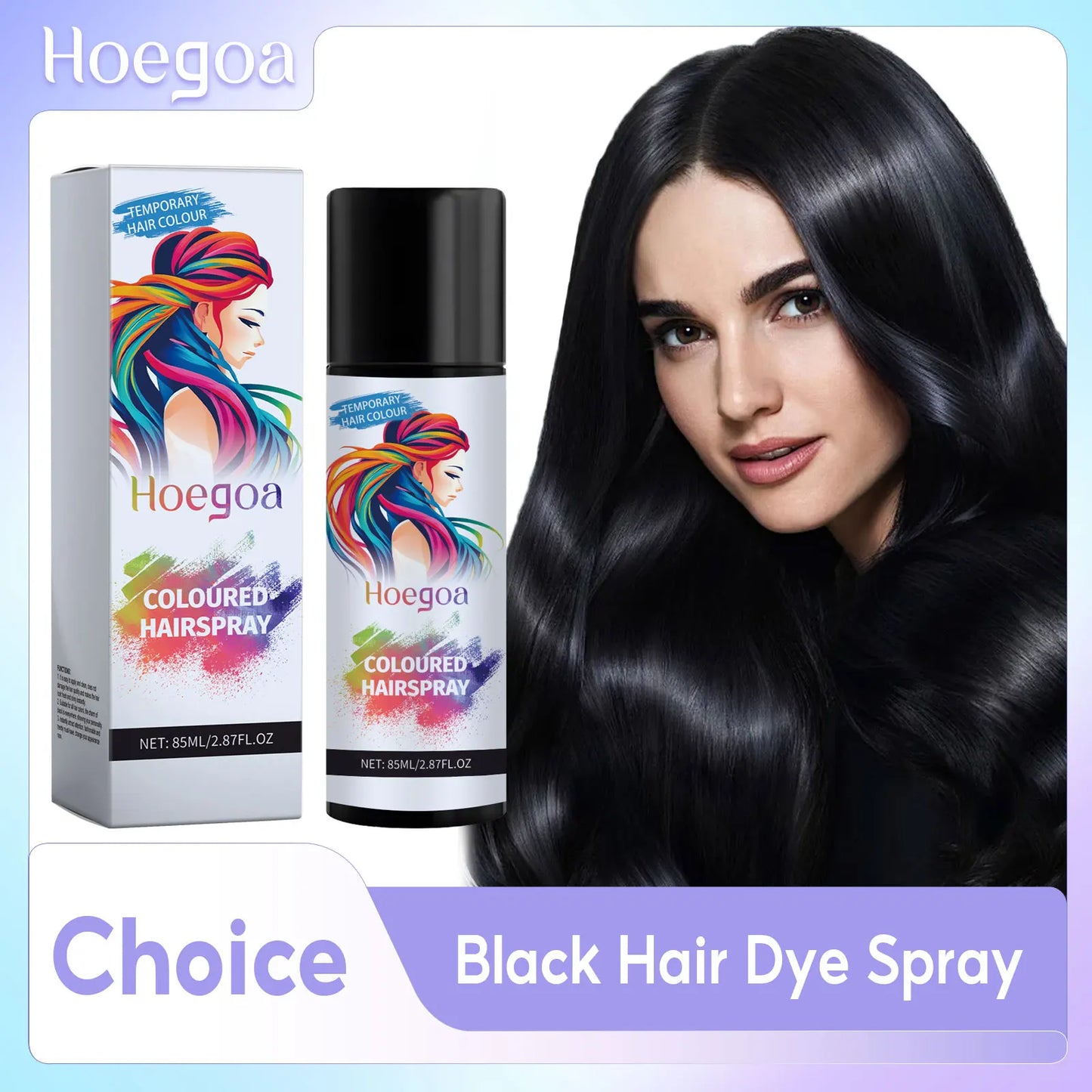Temporary Hair Dye Fast Remove White Hair Promote Black Hair Coloring Products Anti Rough Frizziness Disposable Hair Color Spray