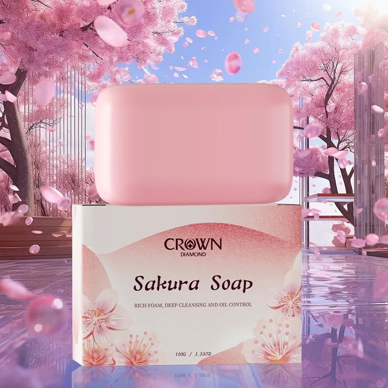 Japanese Facial Soap - Gentle Cleansing, Brightening & Moisturizing, Natural Ingredients for Soft Glowing Skin Sakura Soap