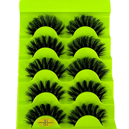Cat Eye Eyelashes 3D Natural False Lashes D Curl Fluffy Soft Cross 5 Pairs Manga Lashes Wispy Natural Eyelash Extension Makeup