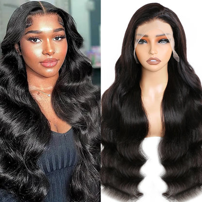 Body Wave 13x4 Lace Front Wigs Brazilian Human Remy Hair 13x6 HD Transparant Swiss Lace Frontal Wig 180% Density Pre Plucked
