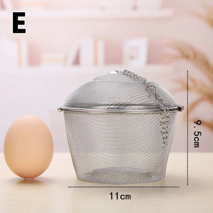 Herbal Ball Tea Spice Strainer Durable Silver Reusable Stainless Mesh Teakettle Locking Tea Filter Infuser Spice Kitchen 5 Sizes
