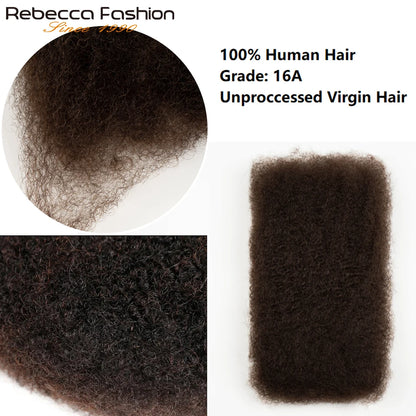 Soft and Lightweight Afro Kinky Bulk Hair – 100% Human Hair with Natural Texture, Comfortable & Long-Lasting Use 16A Virgin Hair