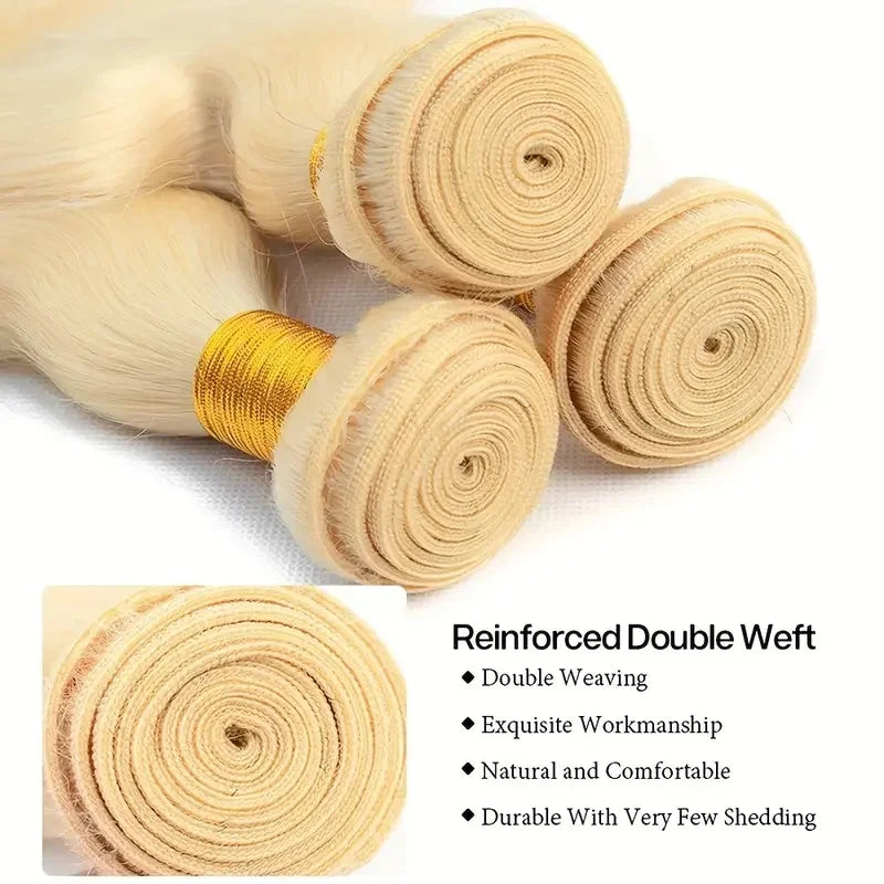 Colored Hair Bundles 1/3/4 613 Blonde Hair Extension Brazilian Hair Weave Bundle Body Wave Human Hair Extension 30Inch Long Hair