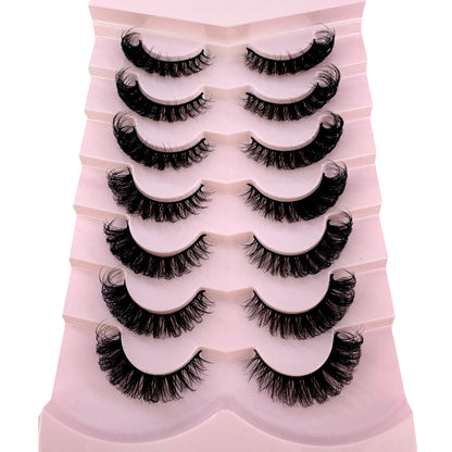 7 Pairs Russian Strip Lashes DD Curl Lashes Pack Fluffy False Lashes russian Lashes Pack Fluffy False Lashes russian extensions