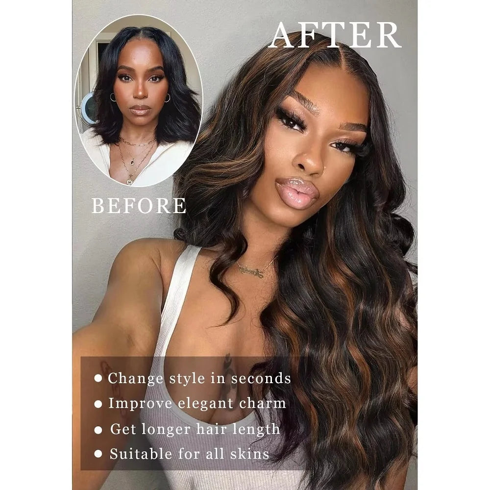 9x6 Wear and Go Glueless Wigs Human Hair Pre Plucked Pre Cut 1B/30 Highlight Ombre Lace Front Wigs Body Wave Human Hair Wigs