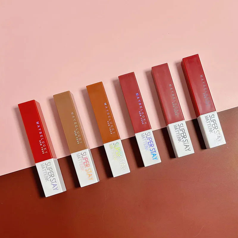 12/24Pcs Matte Lipstick 6/12 Colors Set Long Lasting Waterproof Non-Stick Lipstick  Women Lips Makeup Wholesale